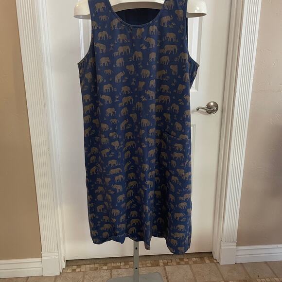 Mata Traders Dresses & Skirts - Mata Traders Shift Dress XL Organic Cotton Pockets Elephants Fair Trade